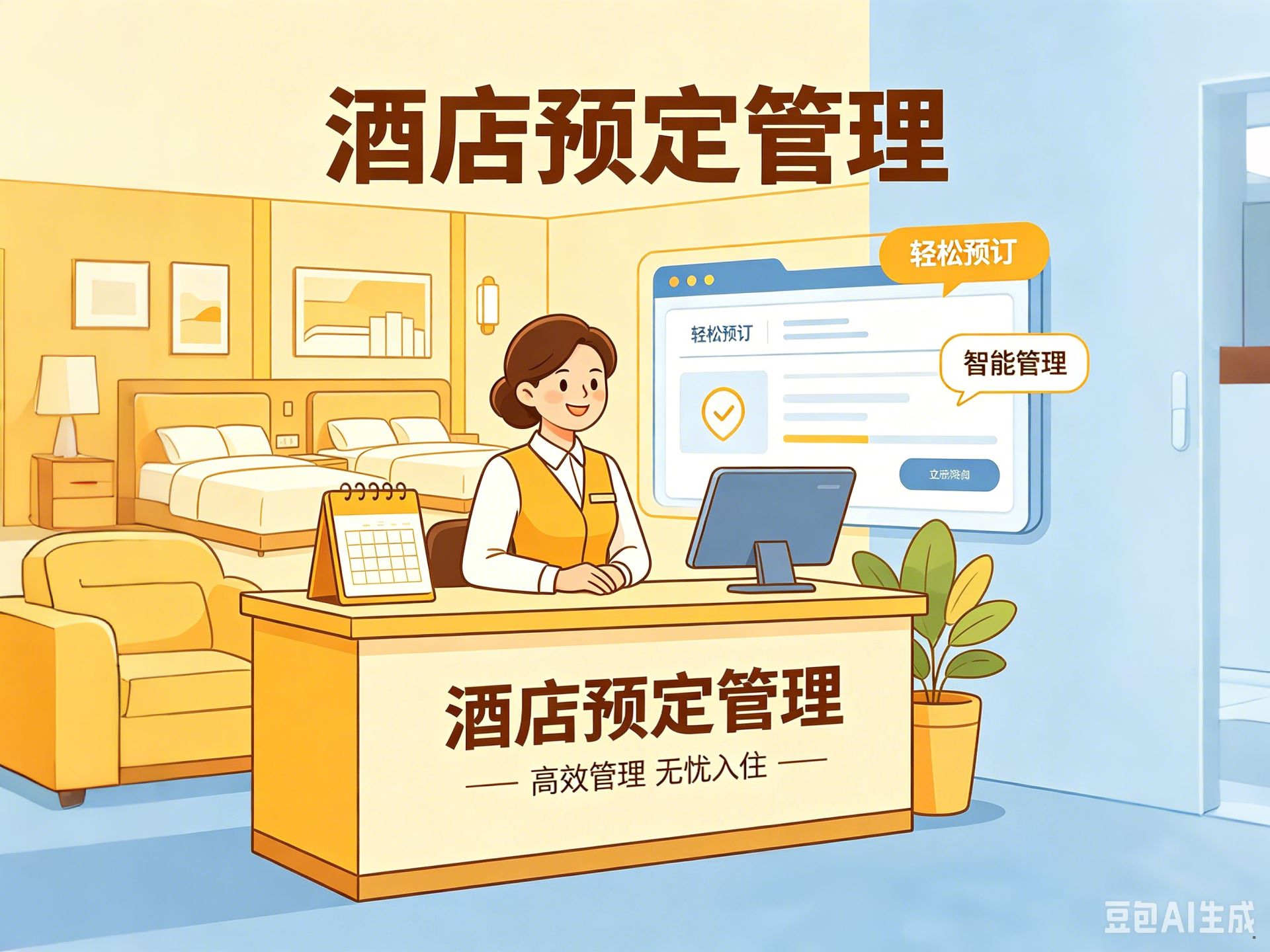 酒店预定管理平面插画广告 (1).jpg