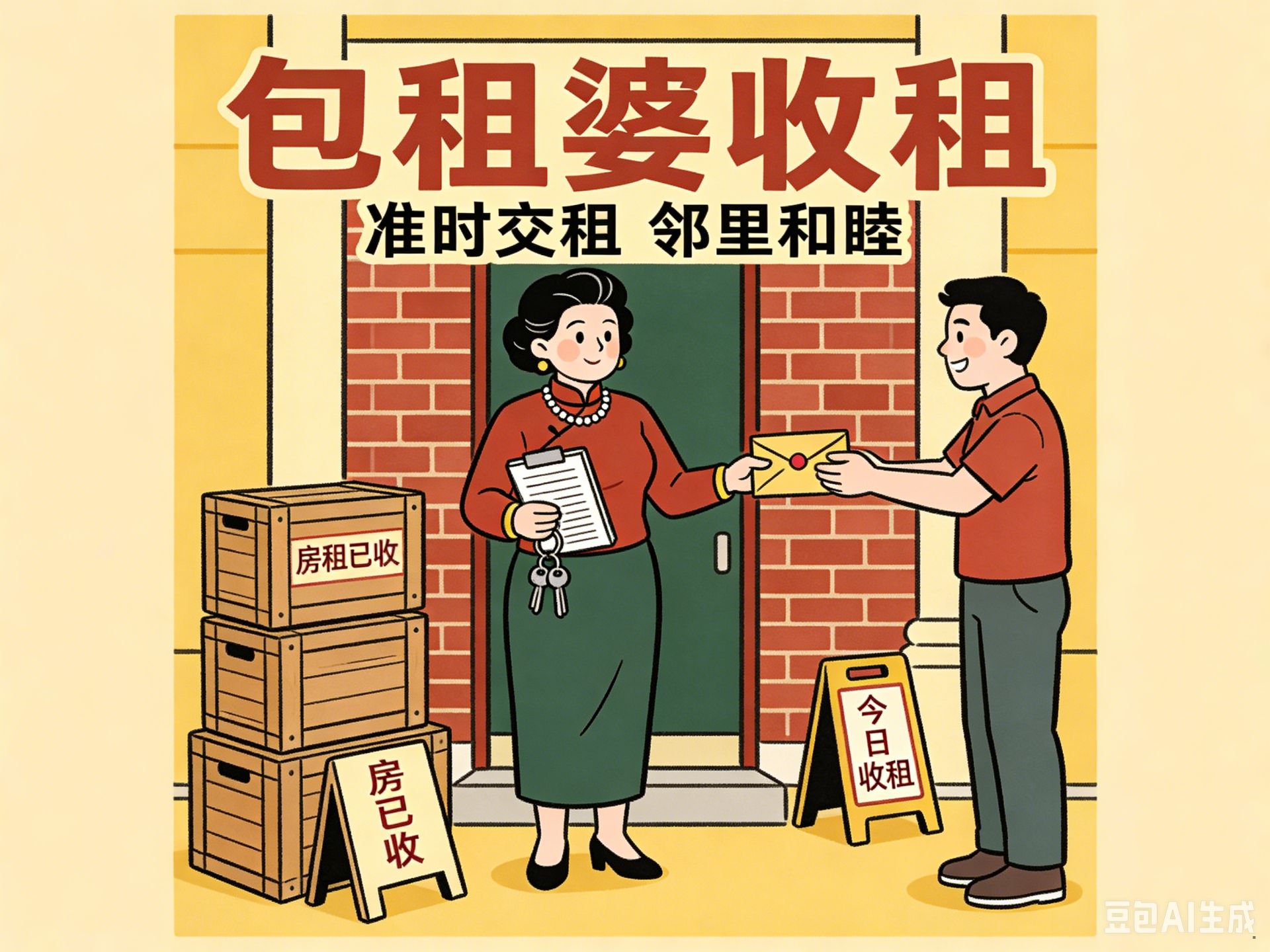 平面插画风格包租婆收租广告图（1_1） (1).jpg